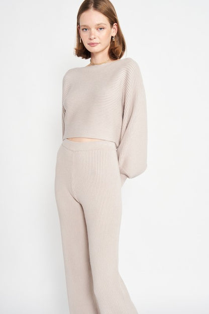 Dolman Sleeve Cropped Sweater - steven wick