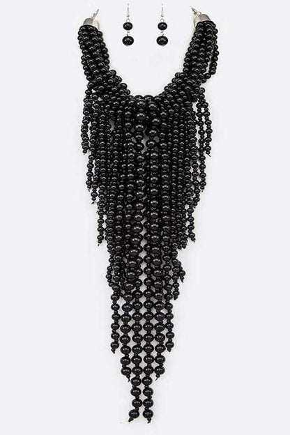 Statement Pearl Drop Necklace Set - steven wick