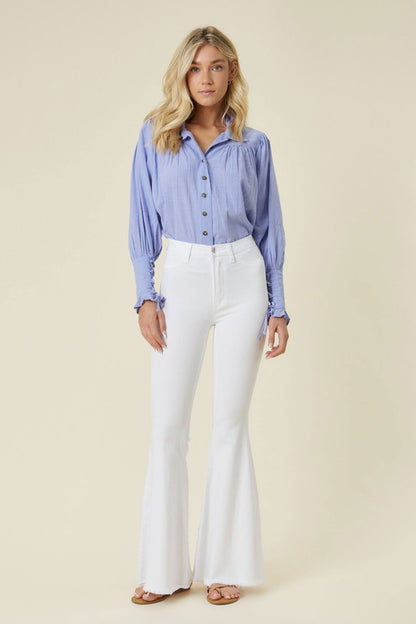 White High Waisted Flare Jeans