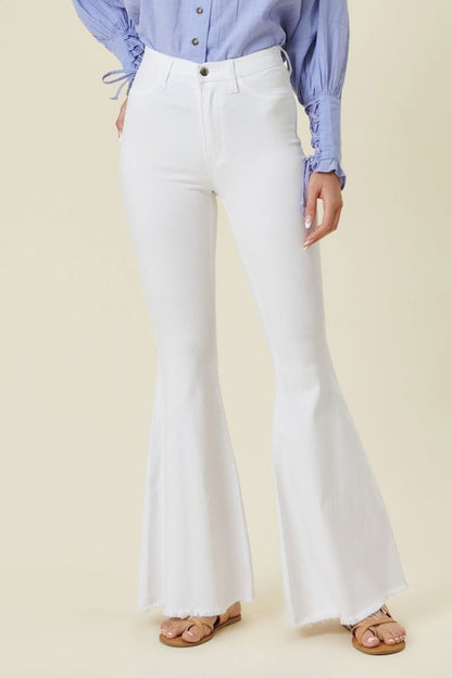 White High Waisted Flare Jeans - steven wick