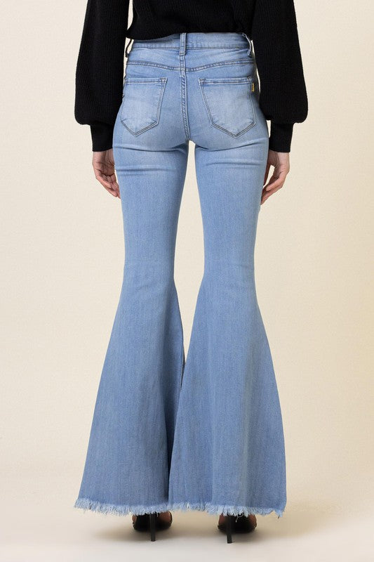 Light Stone High Waisted Flare Jeans