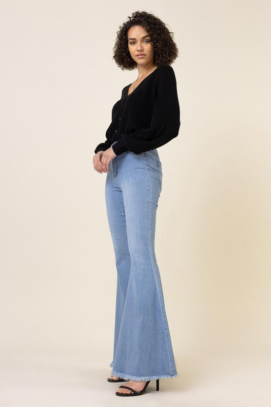 Light Stone High Waisted Flare Jeans