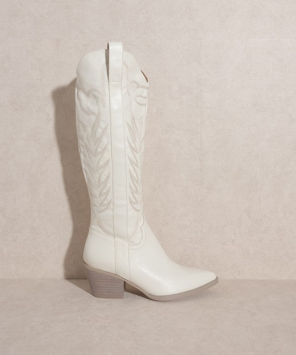 Western Cowboy Embroidered Stitched Tall Boot - steven wick