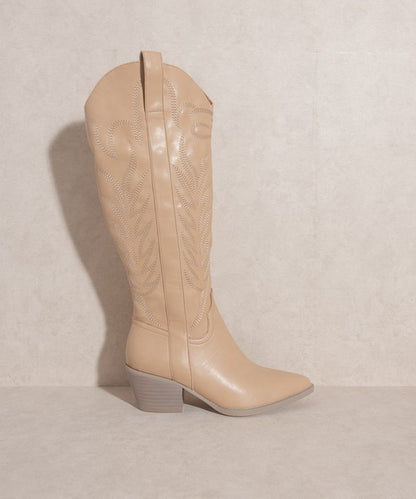 Western Cowboy Embroidered Stitched Tall Boot - steven wick