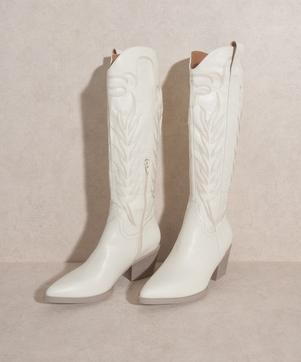 Western Cowboy Embroidered Stitched Tall Boot - steven wick