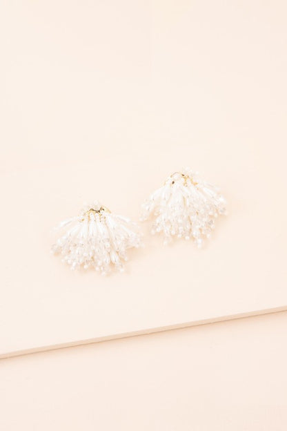 White Clear Bridal Flare Drop Earrings