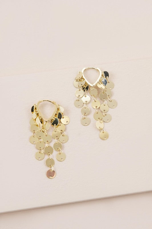 Glamorous Gold Dangle Hoop Earrings - steven wick
