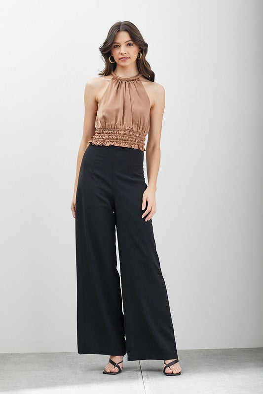 Toffee Smocked Waist Crop Top - steven wick