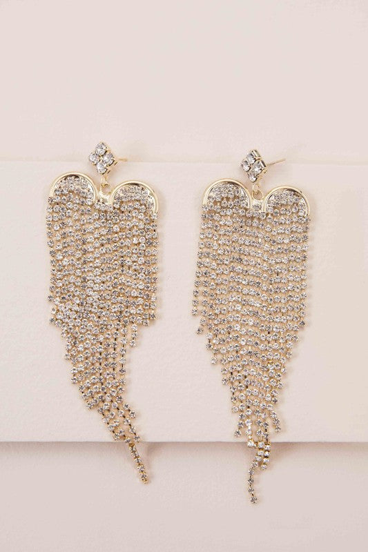 Gold Heart Shaped Dangle Earrings - steven wick