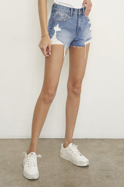 Distressed Raw Hem Shorts - steven wick