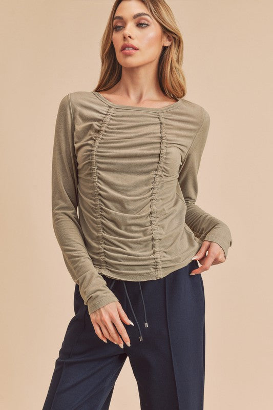 Trina Long-sleeved Runched Top - steven wick