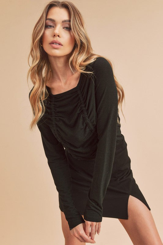 Trina Long-sleeved Runched Top - steven wick