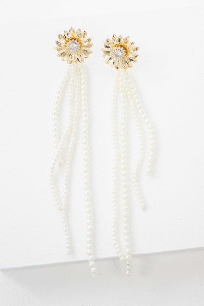 Dandelion Pearl Drop Earrings - steven wick