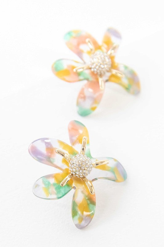 Multi-Colored Flower Power Post Earrings - steven wick