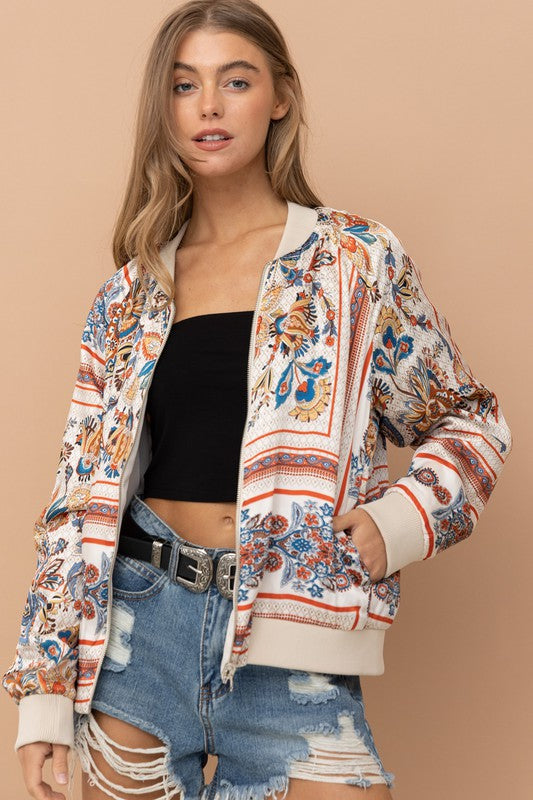 Reversible Satin Paisley Bomber Jacket - steven wick