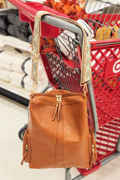 Charis Convertible Vegan Leather Backpack 2 Straps - steven wick