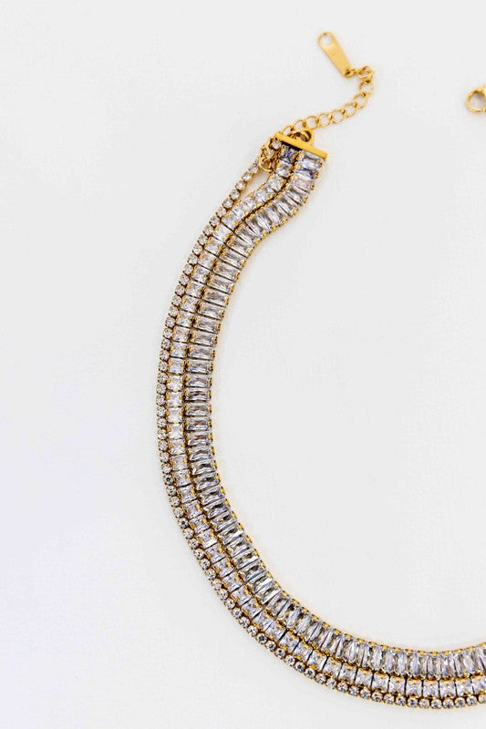 Multistrand Layered Tennis Necklace - steven wick