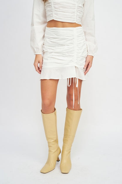 Ruched High Waisted Mini Skirt - steven wick