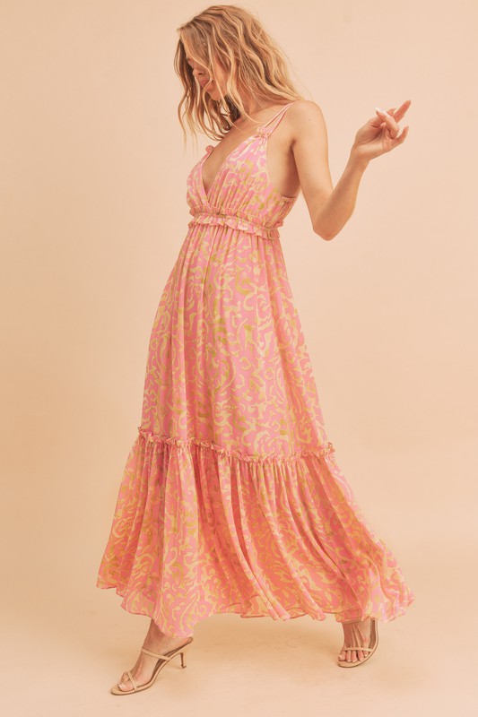 Flirty Timeless Print Davia Maxi Dress - steven wick