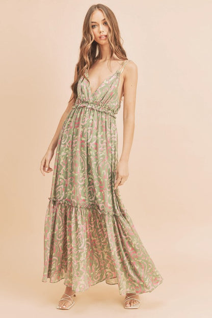 Flirty Timeless Print Davia Maxi Dress - steven wick