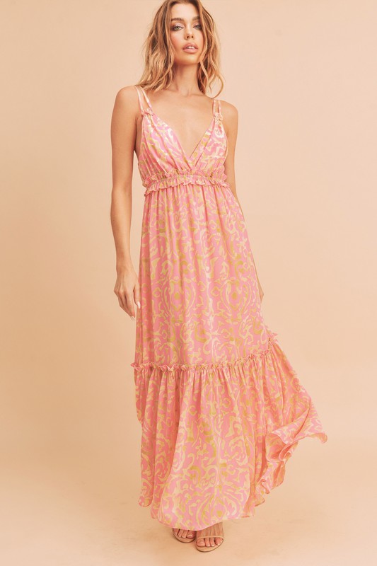 Flirty Timeless Print Davia Maxi Dress - steven wick