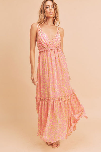 Flirty Timeless Print Davia Maxi Dress - steven wick