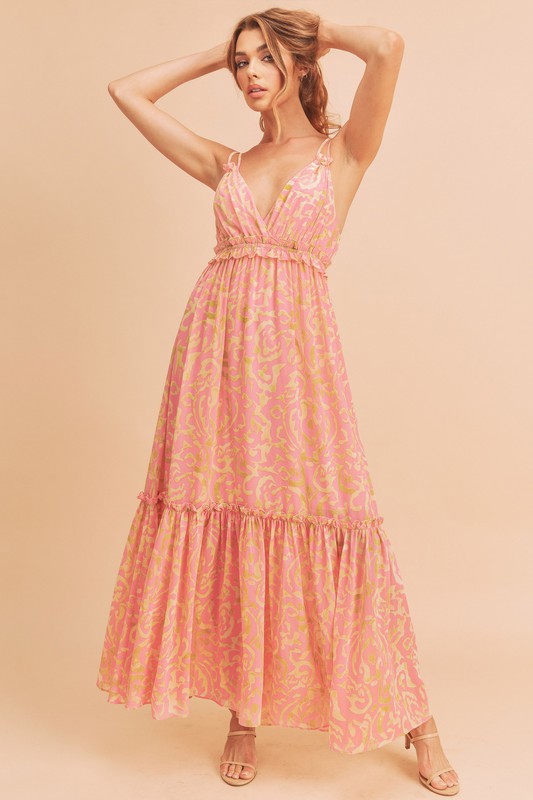 Flirty Timeless Print Davia Maxi Dress - steven wick