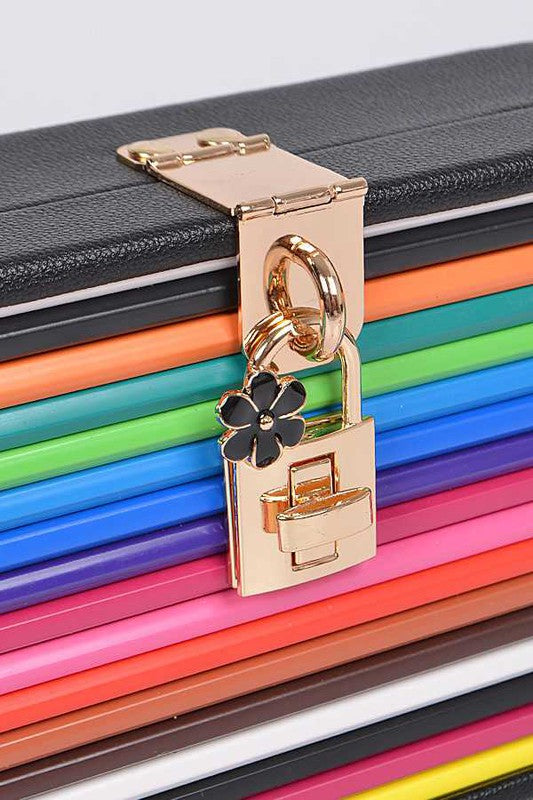 Iconic Locket Color Pencil Box Clutch - steven wick