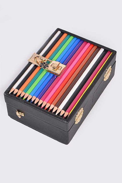 Iconic Locket Color Pencil Box Clutch - steven wick