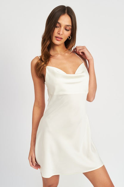 Rhinestone Strap Mini Slip Boduycon Dress