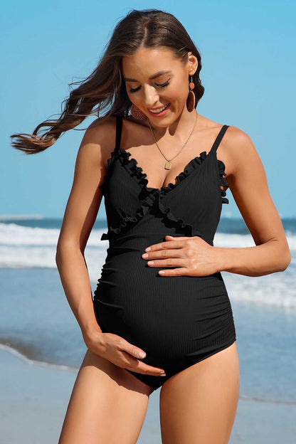 Ruch Floral Maternity Swimsuit Pregnancy Swimwear - steven wick