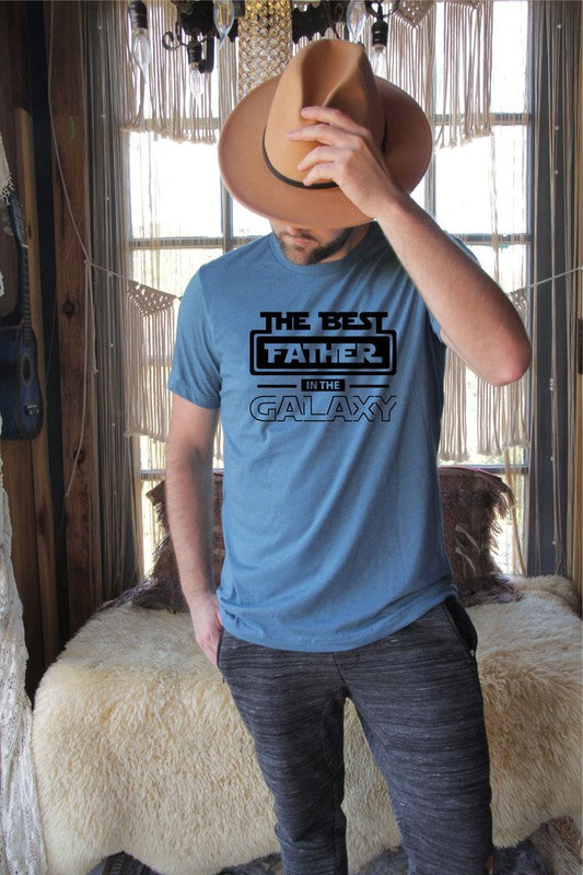 Best Father in the Galaxy Graphic Mens Tee - steven wick