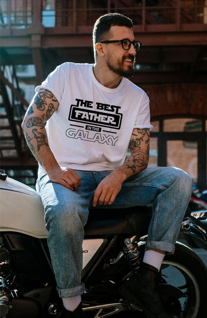 Best Father in the Galaxy Graphic Mens Tee - steven wick