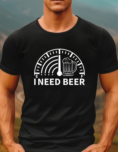 I Need Beer Crew Neck Graphic Tee - steven wick