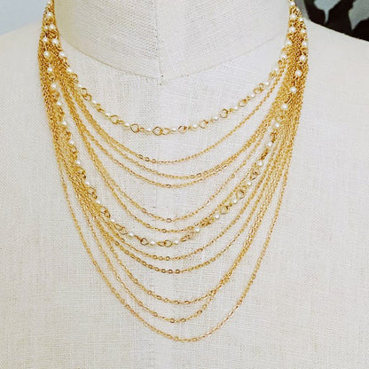 Beautifully Draping Pearl And Chain Necklace - steven wick