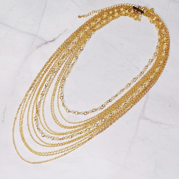 Beautifully Draping Pearl And Chain Necklace - steven wick