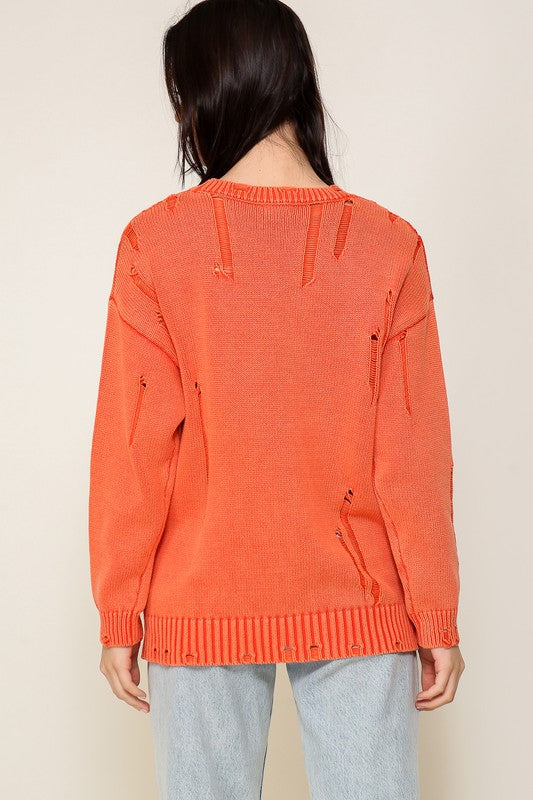 Mineral Wash Distressed Sweater - steven wick