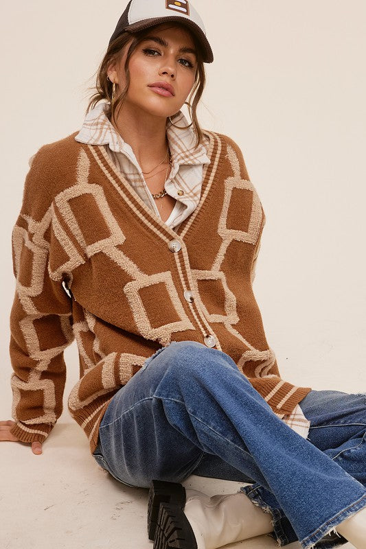 Chunky Oversized Long-Sleeved Reina Cardigan - steven wick