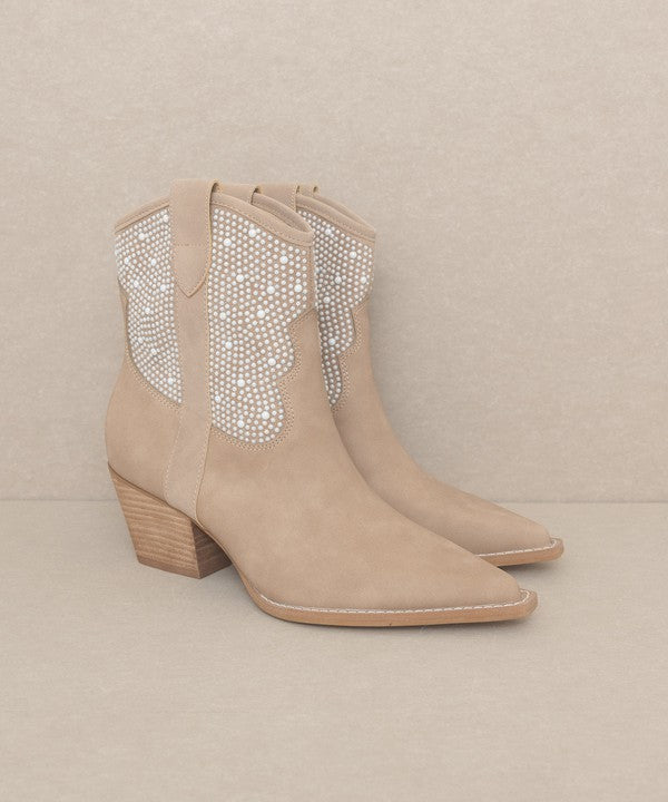 Cannes Pearl Studded Western Boots - steven wick