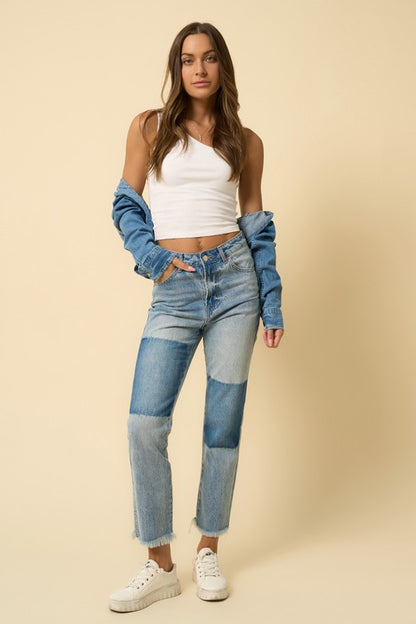 HIGH RISE STRAIGHT JEANS - steven wick