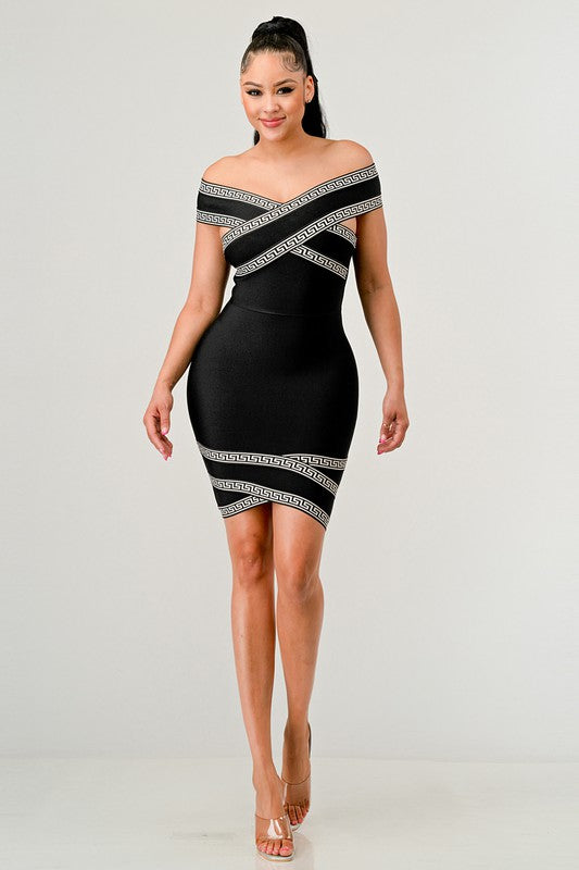 Naya Off Shoulder Bandage Mini Dress - steven wick