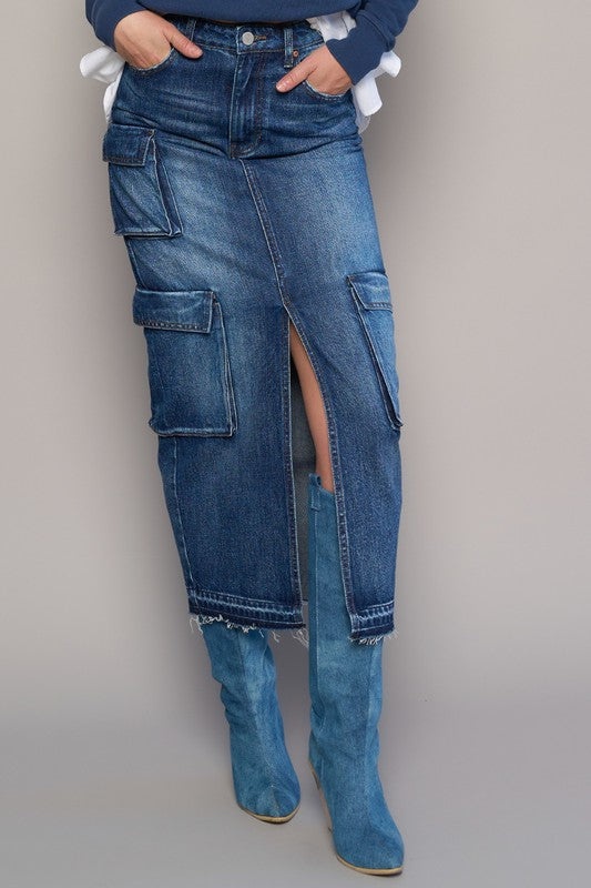 CARGO POCKET LONG SKIRT - steven wick