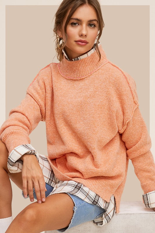 Turtle Neck Oversized Long-sleeved Ella Sweater - steven wick