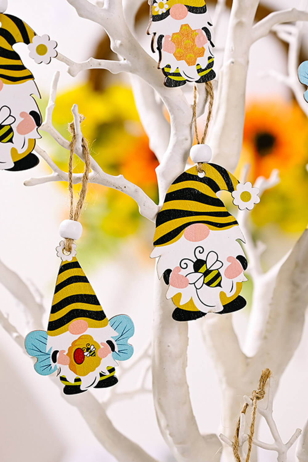 3-Pack Bee Wood Gnome Ornaments - steven wick