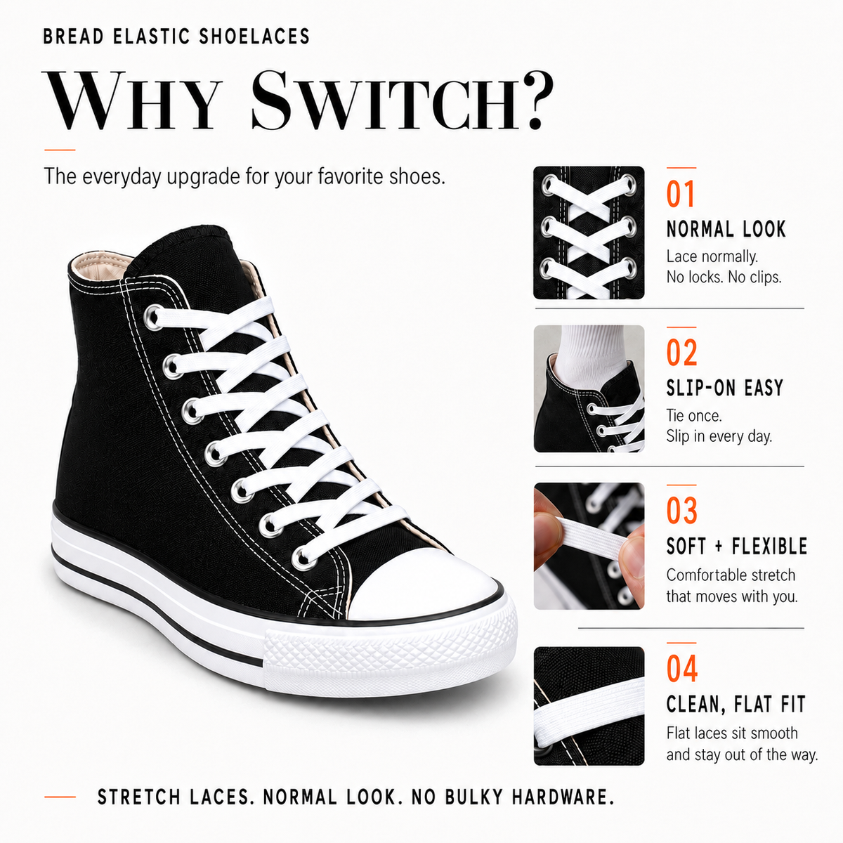 Night White - Glow in the Dark Bread Laces