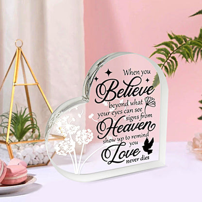 Memorial Heart With Gift Box - Acrylic Dandelion In Wind - steven wick