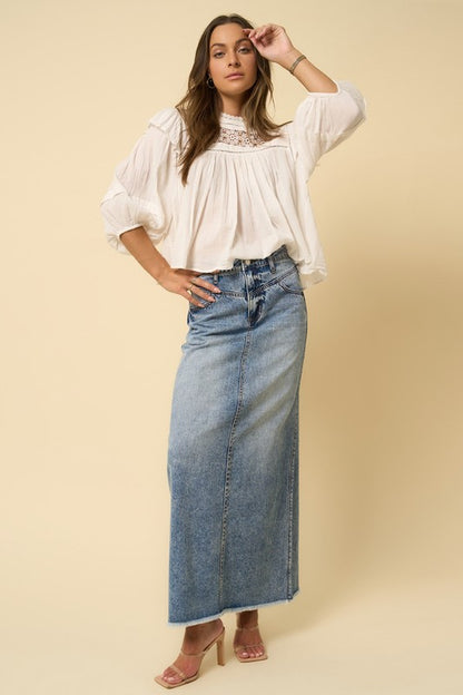 HIGH RISE FLARED MAXI SKIRT - steven wick