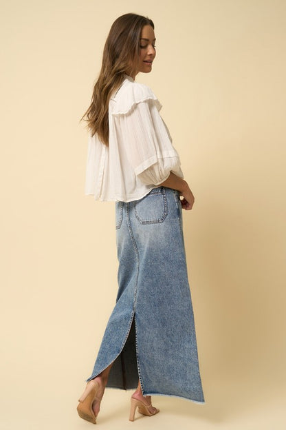 HIGH RISE FLARED MAXI SKIRT - steven wick