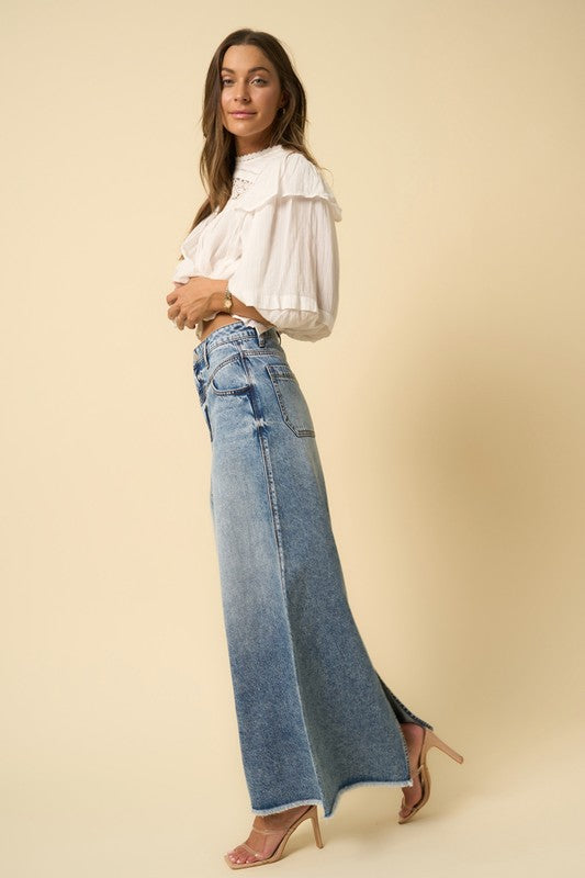 HIGH RISE FLARED MAXI SKIRT - steven wick