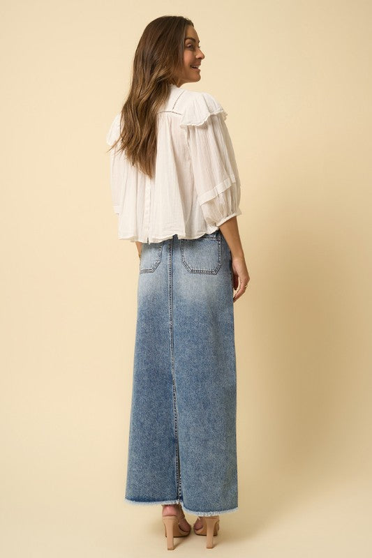 HIGH RISE FLARED MAXI SKIRT - steven wick